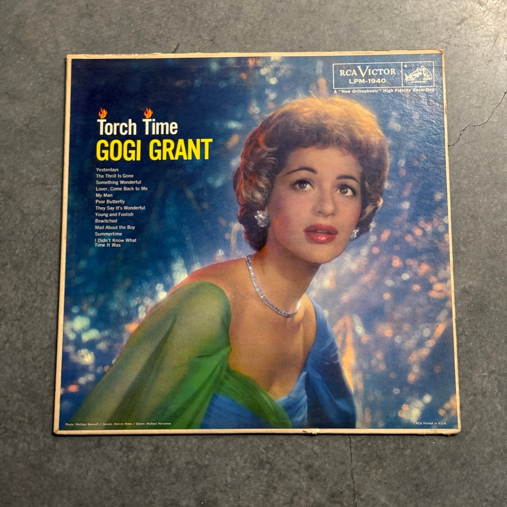 Gogi Grant Torch Time Vinyl LP RCA Victor LPM-1940 1958 Vocal Jazz Pop